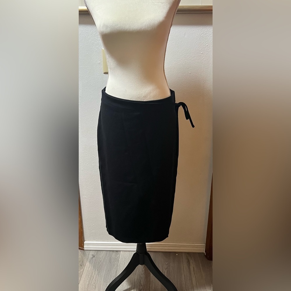 Dip Ponte Knit Wrap Skirt Large Stretch
